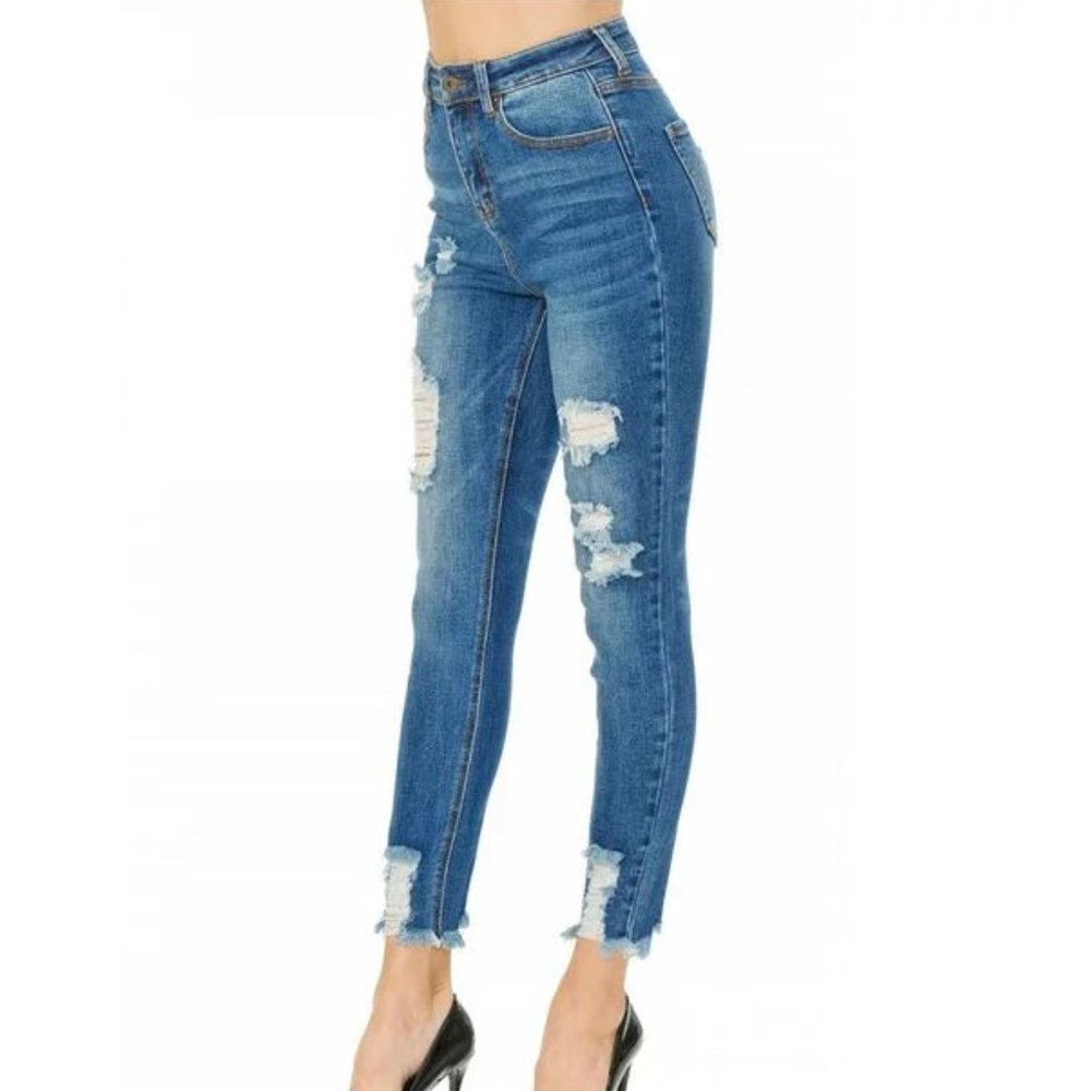 WAX Jeans- Size 3 - Authentic Denim Skinny Jeans - Destructed - NWT - Picture 2 of 3